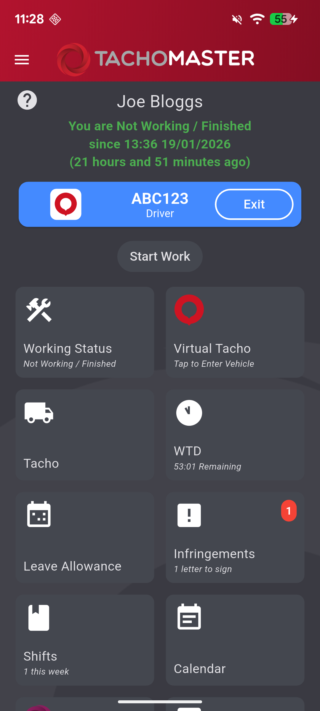 Tachomaster Worker App